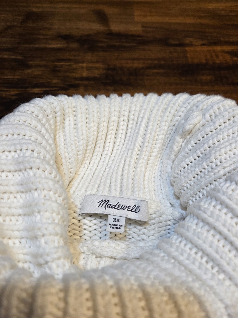 Madewell Sweater Top Womens Size XS White Red Striped Turtleneck Boxy Casual - Picture 7 of 8
